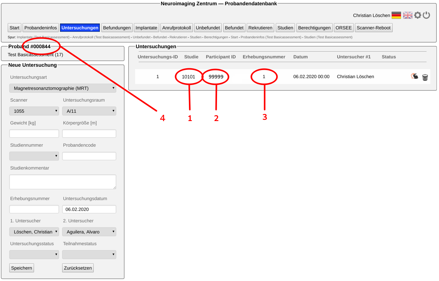 Abb. 2: Untersuchung in der PaMS Abb. 2: Untersuchung in der PaMS